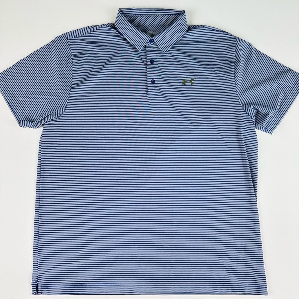 Under Armour Shirt Mens 2XL/XXL HeatGear Purple Grey Golf Pickleball Tennis